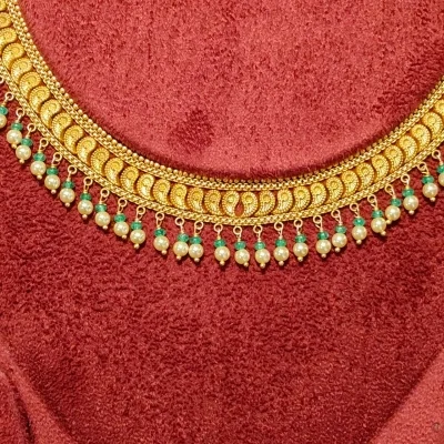 BEAUTIFUL 916 HUID HALLMARK ANTIQUE GOLD NECKLACE WITH EARINGS | ST1044 BEAUTIFUL 916 HUID HALLMARK ANTIQUE GOLD NECKLACE WITH EARINGS | ST1044