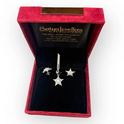 925 Sterling Silver Star Shape Pendant | Silver Pendant Set