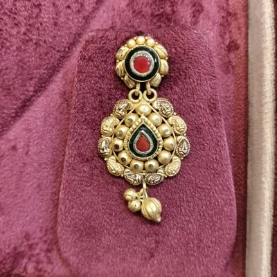 BEAUTIFUL 916 HUID HALLMARK ANTIQUE GOLD NECKLACE WITH EARINGS | SST5 BEAUTIFUL 916 HUID HALLMARK ANTIQUE GOLD NECKLACE WITH EARINGS | SST5