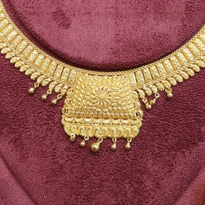 BEAUTIFUL 22CT 916 HUID HALLMARK GOLD NECKLACE WITH EARINGS IN LOVELY DESIGN | ST1038 BEAUTIFUL 22CT 916 HUID HALLMARK GOLD NECKLACE WITH EARINGS IN LOVELY DESIGN | ST1038