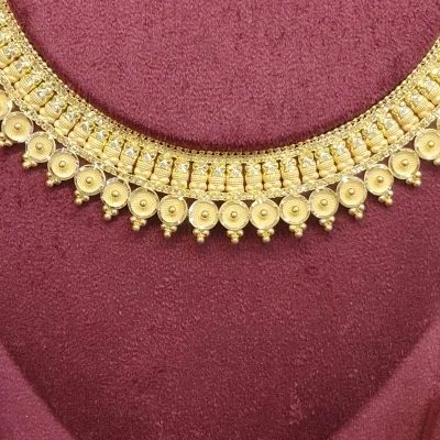 BEAUTIFUL 22CT 916 HUID HALLMARK GOLD NECKLACE WITH EARING IN LOVELY DESIGN | ZST40 BEAUTIFUL 22CT 916 HUID HALLMARK GOLD NECKLACE WITH EARING IN LOVELY DESIGN | ZST40