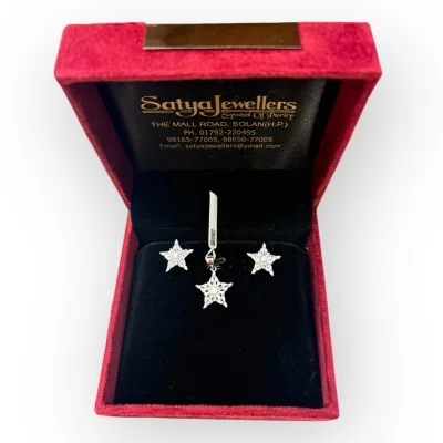 925 Sterling Silver Star Shape Pendant | Silver Pendant Set