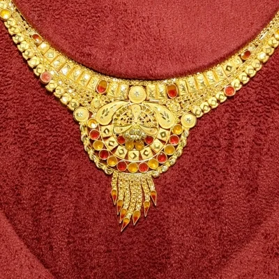 BEAUTIFUL 22CT 916 HUID HALLMARK GOLD NECKLACE WITH EARINGS | ZST18 BEAUTIFUL 22CT 916 HUID HALLMARK GOLD NECKLACE WITH EARINGS | ZST18