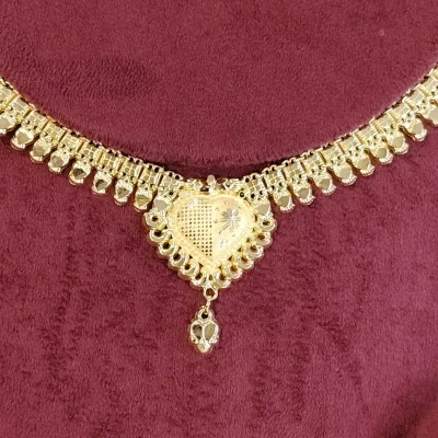 BEAUTIFUL 22CT 916 HUID HALLMARK GOLD NECKLACE WITH EARINGS | ZST61