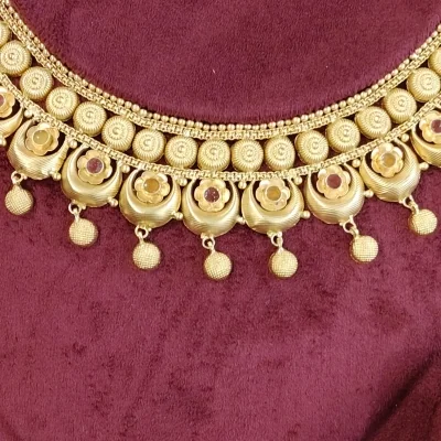 BEAUTIFUL 22CT 916 HUID HALLMARK ANTIQUE GOLD NECKLACE WITH EARINGS | ZST8 BEAUTIFUL 22CT 916 HUID HALLMARK ANTIQUE GOLD NECKLACE WITH EARINGS | ZST8