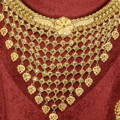 BEAUTIFUL 22CT 916 HUID HALLMAR YELLOW GOLD NECKLACE WITH EARINGS & LOVELY DESIGN | ZST58 BEAUTIFUL 22CT 916 HUID HALLMAR YELLOW GOLD NECKLACE WITH EARINGS & LOVELY DESIGN | ZST58