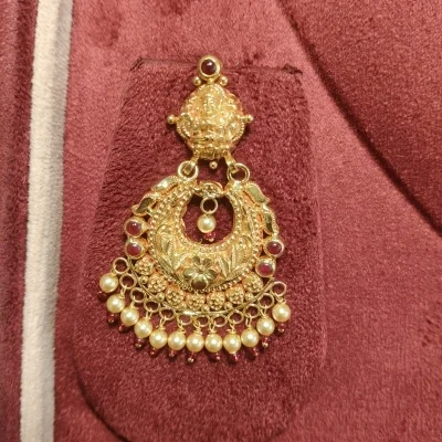 BEAUTIFUL 22CT 916 HUID HALLMARK GOLD NACKLACE IN ANTIQUE TEMPLE ART WITH LOVELY STONES | ST928 BEAUTIFUL 22CT 916 HUID HALLMARK GOLD NACKLACE IN ANTIQUE TEMPLE ART WITH LOVELY STONES | ST928