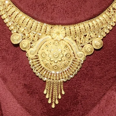 BEAUTIFUL 22CT 916 HUID HALLMARK GOLD NACKLACE WITH EARINGS & LOVELY DESIGN | ZST97 BEAUTIFUL 22CT 916 HUID HALLMARK GOLD NACKLACE WITH EARINGS & LOVELY DESIGN | ZST97