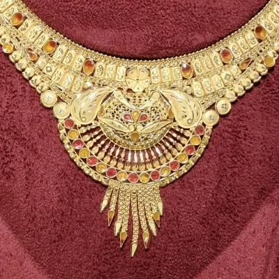 BEAUTIFUL 22CT 916 HUID HALLMARK GOLD NACKLACE WITH EARINGS & LOVELY DESIGN | ZST15 BEAUTIFUL 22CT 916 HUID HALLMARK GOLD NACKLACE WITH EARINGS & LOVELY DESIGN | ZST15