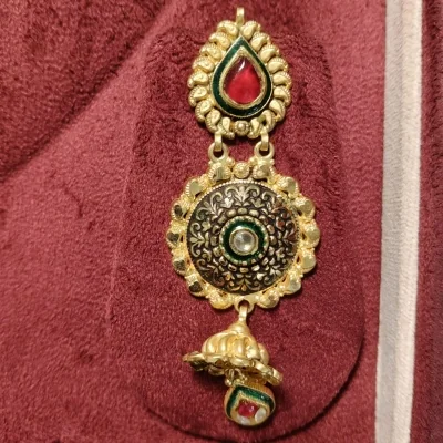 BEAUTIFUL 22CT 916 HUID HALLMARK ANTIQUE GOLD NACKLACE WITH EARINGS & STONES | ST607 BEAUTIFUL 22CT 916 HUID HALLMARK ANTIQUE GOLD NACKLACE WITH EARINGS & STONES | ST607