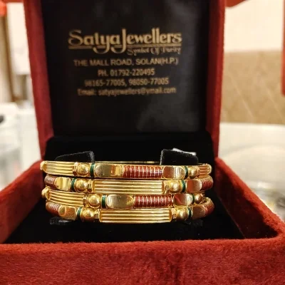 BEAUTIFUL 22CT 916 HUID HALLMARK GOLD BANGLES WITH UNIQUE DESIGNS | BNG5
