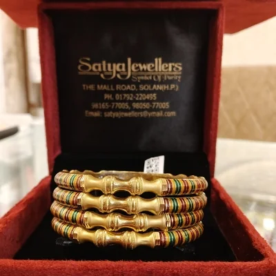 BEAUTIFUL 22CT 916 HUID HALLMARK GOLD BANGLES WITH LOVELY DESIGN | BNG6