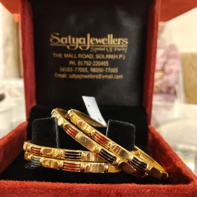 BEAUTIFUL 22CT 916 HUID HALLMARK GOLD BANGLES WITH LOVELY DESIGNS | BNG3