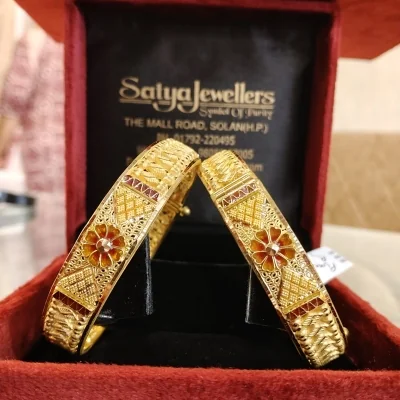 BEAUTIFUL 22CT 916 HUID HALLMARK GOLD BANGLES WITH LOVELY DESIGN | KA62 BEAUTIFUL 22CT 916 HUID HALLMARK GOLD BANGLES WITH LOVELY DESIGN | KA62