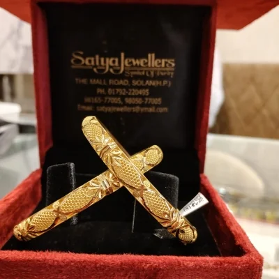 BEAUTIFUL 916 HUID HALLMARK GOLD BANGLES WITH LOVELY DESIGNS | KA409