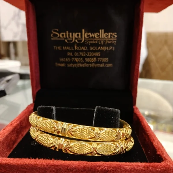 BEAUTIFUL 916 HUID HALLMARK GOLD BANGLES WITH LOVELY DESIGNS | KA409