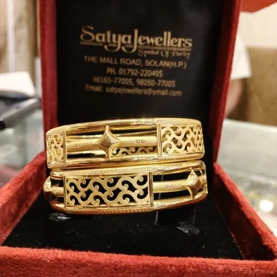 BEAUTIFUL 22CT 916 HUID HALLMARK GOLD BANGLES WITH LOVELY DESIGN | ZKA31