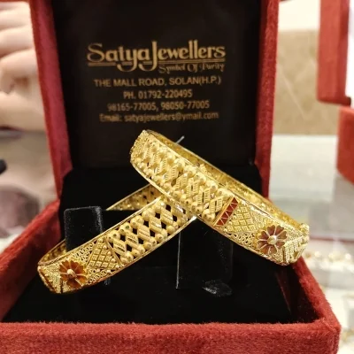 BEAUTIFUL 22CT 916 HUID HALLMARK GOLD BANGLES WITH LOVELY DESIGN | ZKA14 BEAUTIFUL 22CT 916 HUID HALLMARK GOLD BANGLES WITH LOVELY DESIGN | ZKA14
