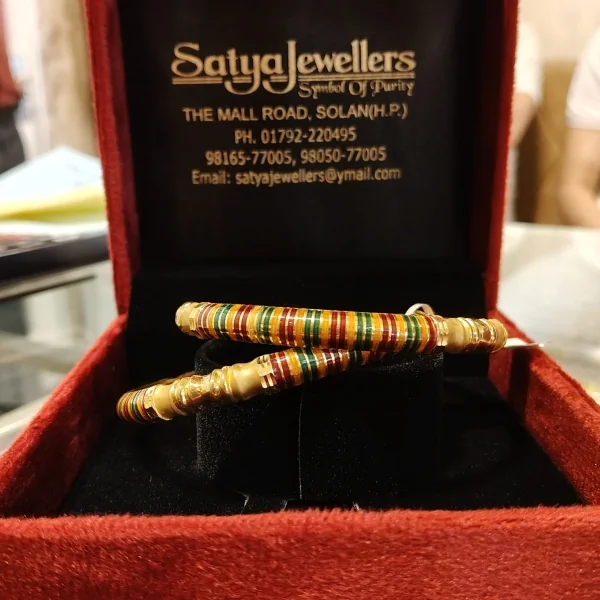 BEAUTIFUL 22CT 916 HUID HALLMARK GOLD BANGLES WITH LOVELY DESIGN | KA65