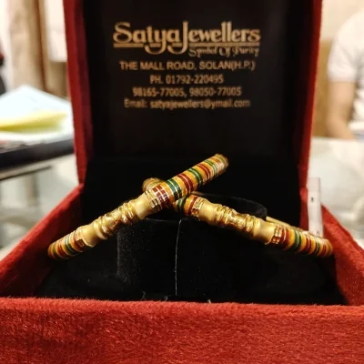BEAUTIFUL 22CT 916 HUID HALLMARK GOLD BANGLES WITH LOVELY DESIGN | KA65
