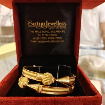 BEAUTIFUL 22CT 916 HUID HALLMARK GOLD BANGLES WITH LOVELY DESIGN | KA384