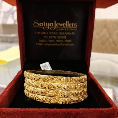 BEAUTIFUL 22CT 916 HUID HALLMARK GOLD BANGLES WITH UNIQUE DESIGN | ZBNG4