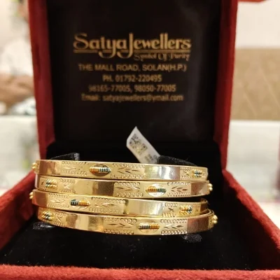 BEAUFITUL 222CT 916HUID HALLMARK GOLD BNGLES WITH LOVELY DESIGN | BNG82