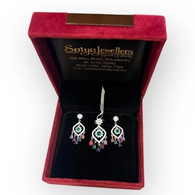 925 Sterling Silver Pendant Set | Diamond Accent | SPS42
