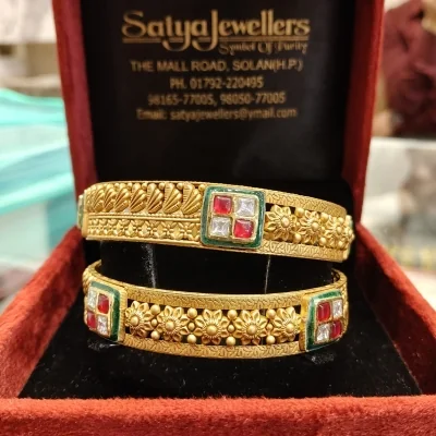 BEAUTIFUL 22CT 916 HUID HALLMARK GOLD KARA APIR WITH LOVELY SOTNES | KA472