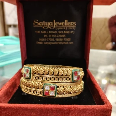 BEAUTIFUL 22CT 916 HUID HALLMARK GOLD KARA APIR WITH LOVELY SOTNES | KA472