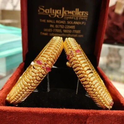 BEAUTIFUL 22CT 916 HUID HALLMARK GOLD KARA PAIR WITH LOVELY DESIGN | ZKA45