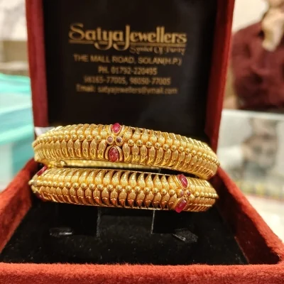 BEAUTIFUL 22CT 916 HUID HALLMARK GOLD KARA PAIR WITH LOVELY DESIGN | ZKA45