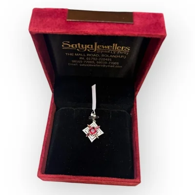 Sterling Silver Red Stone Pendant Set | SPS73 | 925 Silver Jewelry