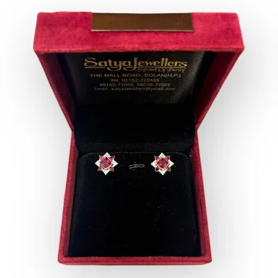 Sterling Silver Red Stone Pendant Set | SPS73 | 925 Silver Jewelry
