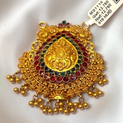 BEAUTIFUL 22CT 916 HUID HALLMARK GOLD ANTIQUE MANGALSUTRA PENDENT WITH LOVELY DESIGN | MS1116