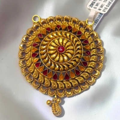 BEAUTIFUL 22CT 916 HUID HALLMARK GOLD MANGALSUTRA PANDANT WIT LOVELY DESIGN | ZMS128