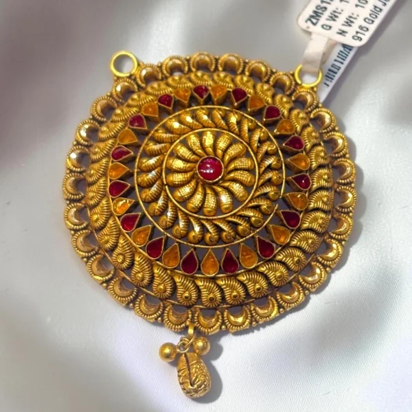 BEAUTIFUL 22CT 916 HUID HALLMARK GOLD MANGALSUTRA PANDANT WIT LOVELY DESIGN | ZMS128