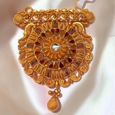 BEAUTIFUL 22CT 916 HUID HALLMARK GOLD MANGALSUTRA PENDANT WITH LOVELY DESING IN LIGHT WEIGHT | ZMS158