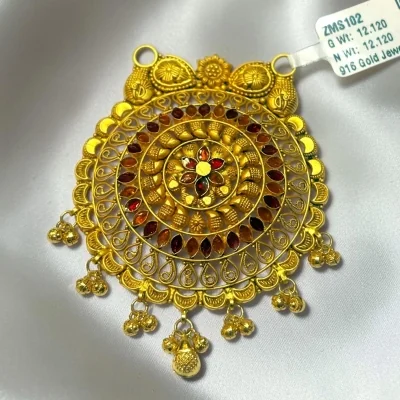 BEAUTIFUL 22CT 916 HUID HALLMARK GOLD MANNGALSUTRA PENDANT WITH LOVELY DESIGN | ZMS102