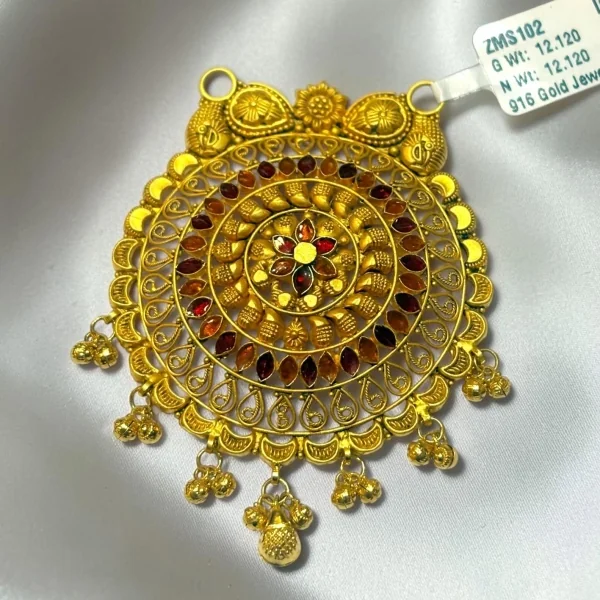 BEAUTIFUL 22CT 916 HUID HALLMARK GOLD MANNGALSUTRA PENDANT WITH LOVELY DESIGN | ZMS102