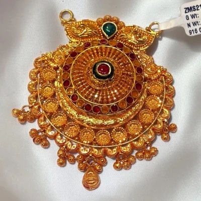BEAUTIFUL 22CT 916 HUID HALLMARK GOLD MANNGALSUTRA PENDANT WITH LOVELY DESIGN | ZMS211