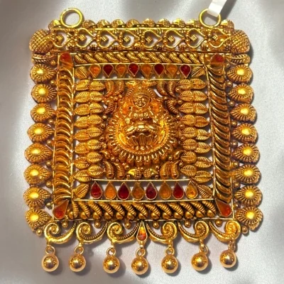 BEAUTIFUL 22CT 916 HUID HALLMARK GOLD MANGALSUTRA PENDANT IN TEMPLE ART WITH LOVELY DESIGN \ ZMS174