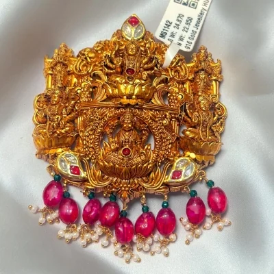 BEUTIFUL 22CT 916 HUID HALLMARK GOL MANGALSUTRA PENDENT IN TEMPLE ART OF GODDESS LAXMI | MS1142