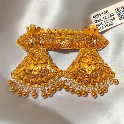 BEAUTIFUL 22CT 916 HUID HALLMARK GOLD MANGALSUTRA PENDENT WITH UNIQUE DESIGN | MS1186