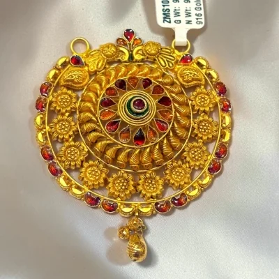 UNCOMPROMISING LUXURY FOR YOUR UNBREAKABLE BOND. 22CT 916 HUID HALLMARK GOLD MANGALSUTRA PENDANT | ZMS104