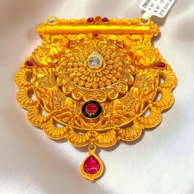 BEAUTIFUL 22CT 916 HUID HALLMARK GOLD ANTIQUE FINISH MANGALSUTRA PENDANT | ZMS61