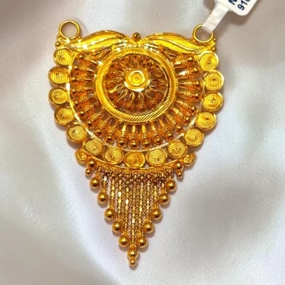 22CT 916 HUID HALLMARK GOLD MAGALSUTRA PENDANT CAPTURING DIVINE PROSPERITY AND ETERNAL HERITAGE ELEGANCE | MS362