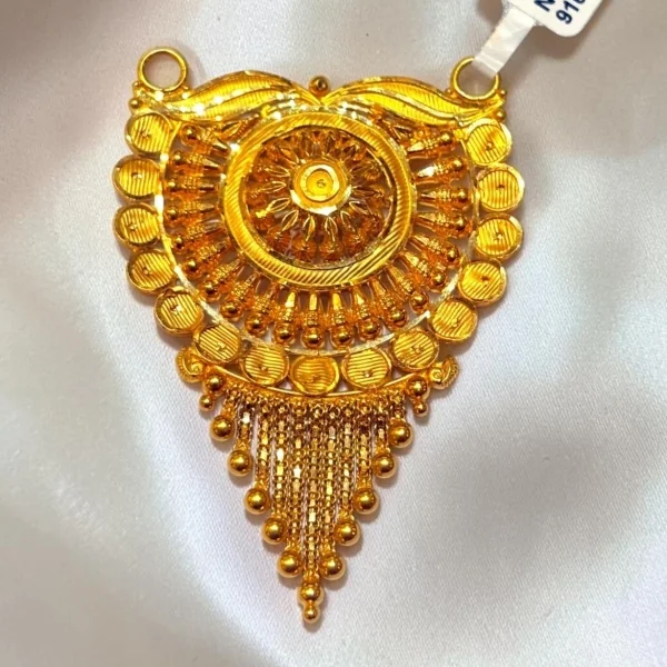22CT 916 HUID HALLMARK GOLD MAGALSUTRA PENDANT CAPTURING DIVINE PROSPERITY AND ETERNAL HERITAGE ELEGANCE | MS362
