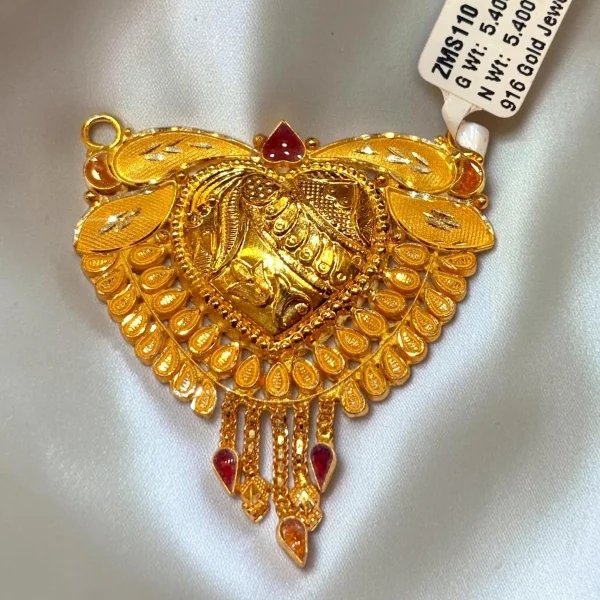 22CT 916 HUID HALLMARK GOLD MAGALSUTRA PENDANT ETERNAL BRIDAL GRACE | ZMS110