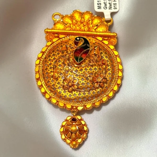 22CT 916 HUID HALLMARK GOLD MAGALSUTRA PENDANT TIMELESS ELEGANCE FOR THE MODERN BRIDE | MS1132
